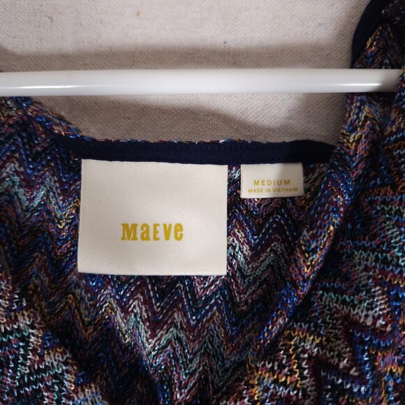 Maeve Westwater Purple Chevron Knit Dress Womens Medium Slip Sleeveless Zig-Zag - Picture 9 of 14